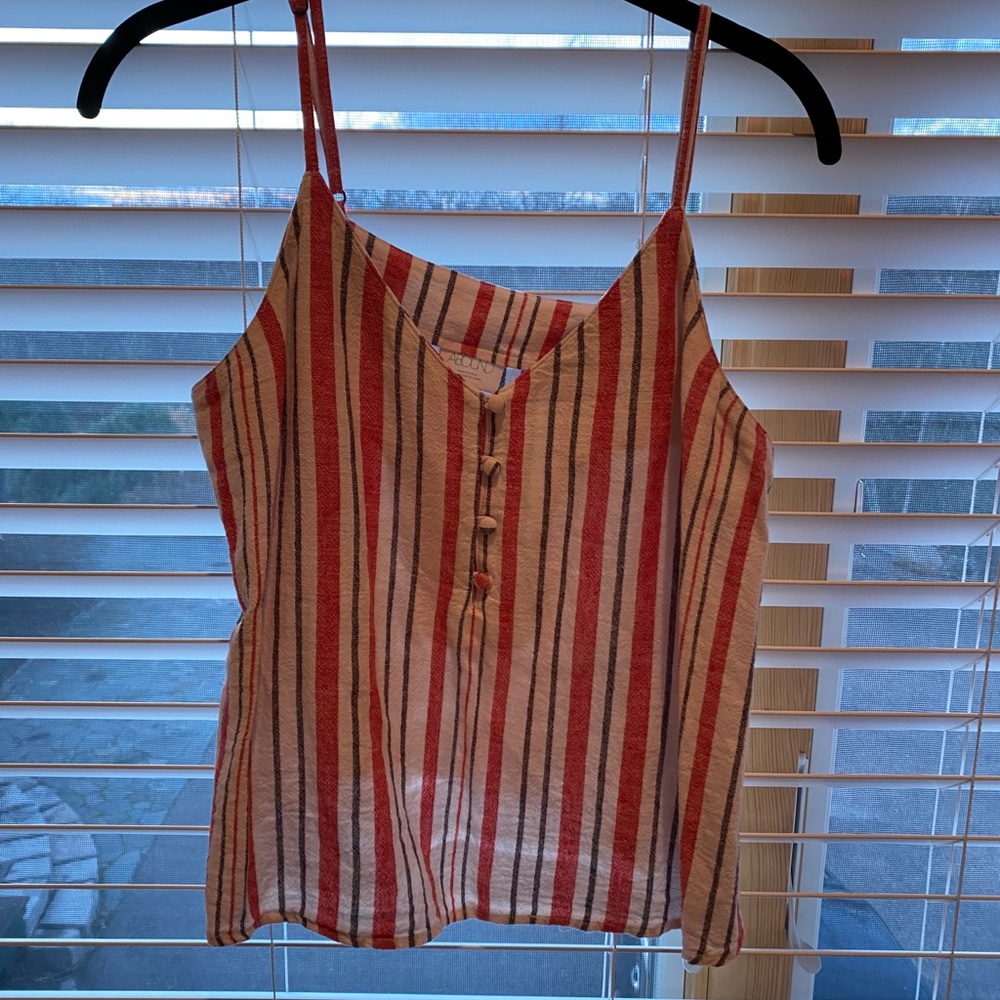 Abound Red/White/Grey Striped Shirt